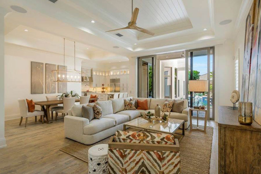 Beautiful interior design home in Naples, Florida. Soft neutral tones for coastal living